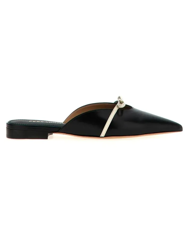Ferragamo Slipper & Pantoletten 'Giulye' Mules schwarz Schwarz