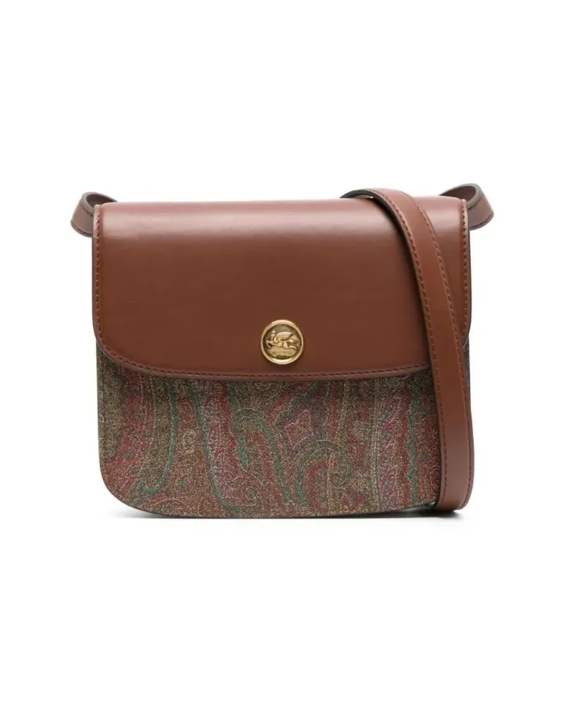 Etro Hobo Bags Paisley-Print Logo Plaque Crossbody Bag braun Braun