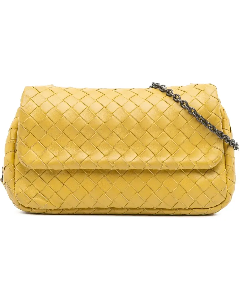 Bottega Veneta Hobo Bags Mini Nappa Intrecciato Expandable Chain Flap Cross gelb Gelb