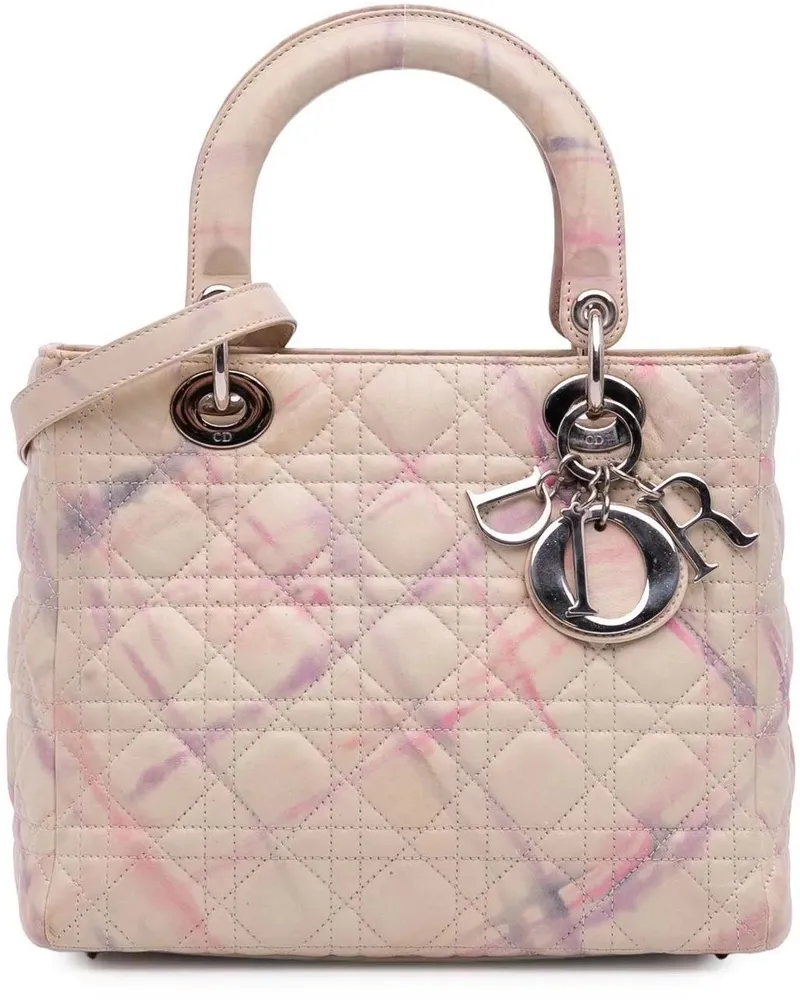 Dior Hobo Bags Limited Edition Medium Lambskin Cannage Lady Dior rosa Gold