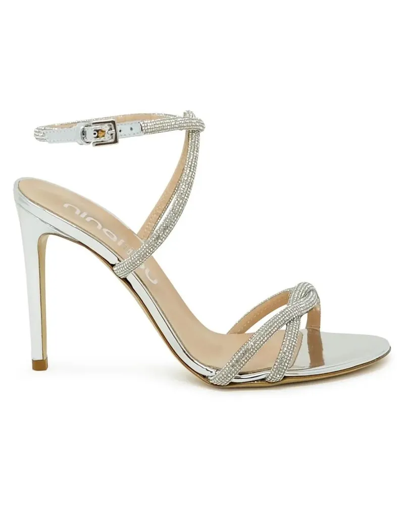 NINALILOU Sandalen Silver/Swaroski Leather Sandal silberfarben Silber