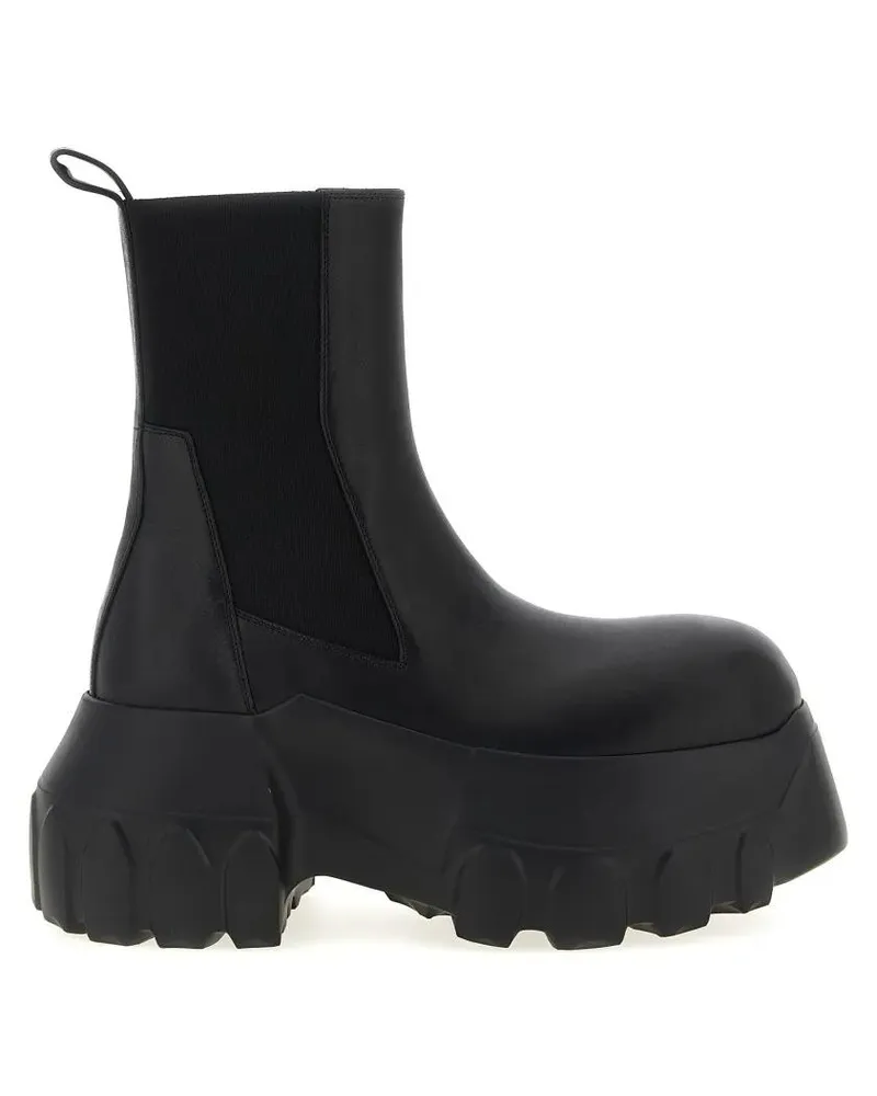 Rick Owens Stiefel 'Beatle Mega Tractor' Ankle Boots schwarz Schwarz