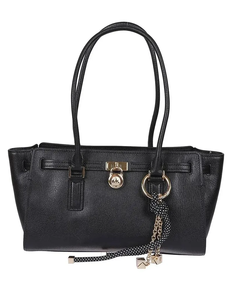 Michael Kors Shopper & Totes Hamilton Hammered Leather Shoulder Bag schwarz Schwarz