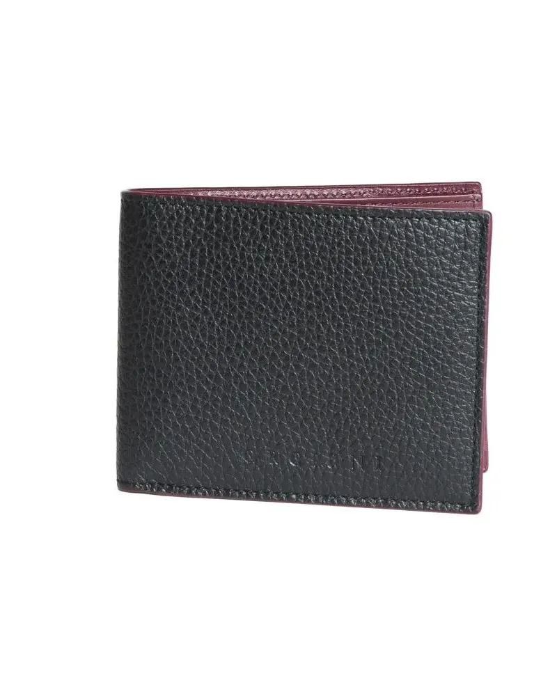 Orciani Portemonnaies Micron Two-Tone Leather Wallet grau Grau