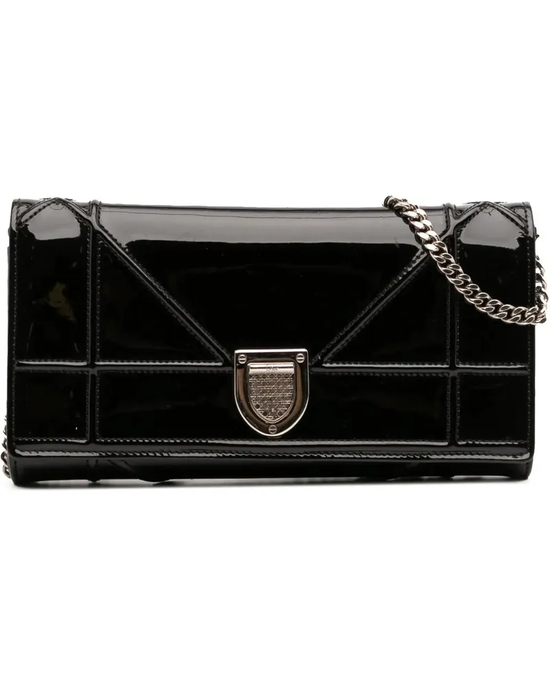 Dior Hobo Bags Patent Diorama Croisiere Wallet On Chain schwarz Schwarz