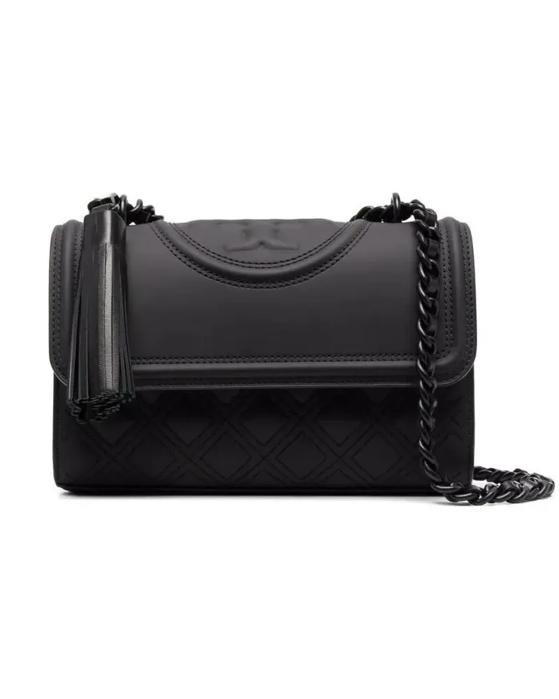 Tory Burch Hobo Bags Fleming Matte Shoulder Bag schwarz Schwarz