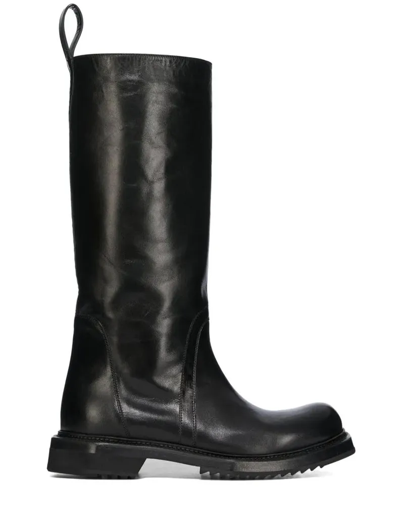 Rick Owens Stiefel Tall Black Goat Leather Ankle Boots schwarz Schwarz