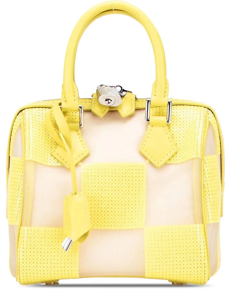 Louis Vuitton Crossbody Bags Damier Optic Mesh Sequins Cube Speedy gelb Gelb