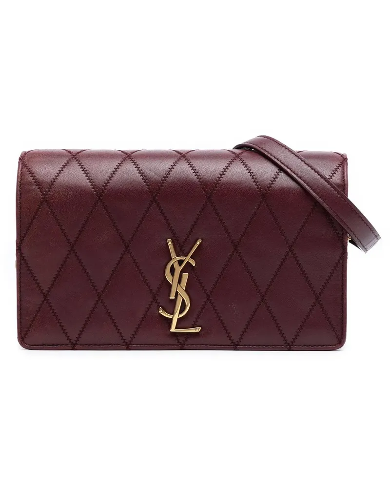 Saint Laurent Hobo Bags Diamond Quilted Lambskin Angie Chain Bag rot Rot