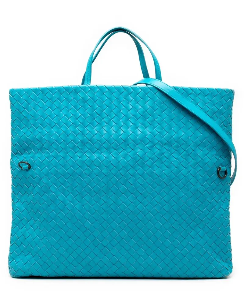 Bottega Veneta Hobo Bags Nappa Intrecciato Fold Over Tote blau Blau