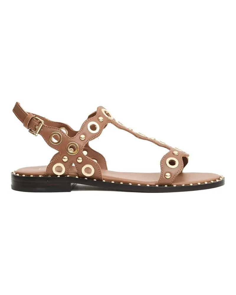 ash Sandalen Flat Sandals With Wave Pattern braun Braun