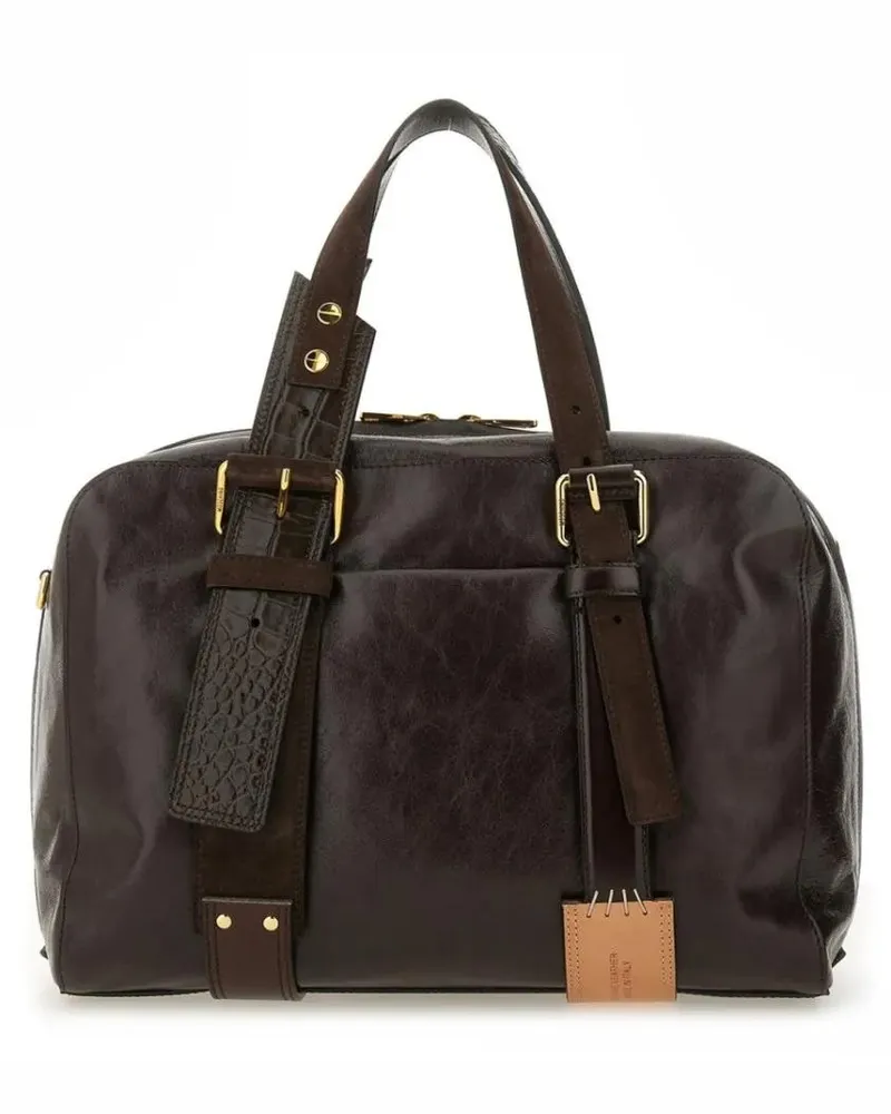 Moschino Crossbody Bags Structured Leather Handbag braun Braun