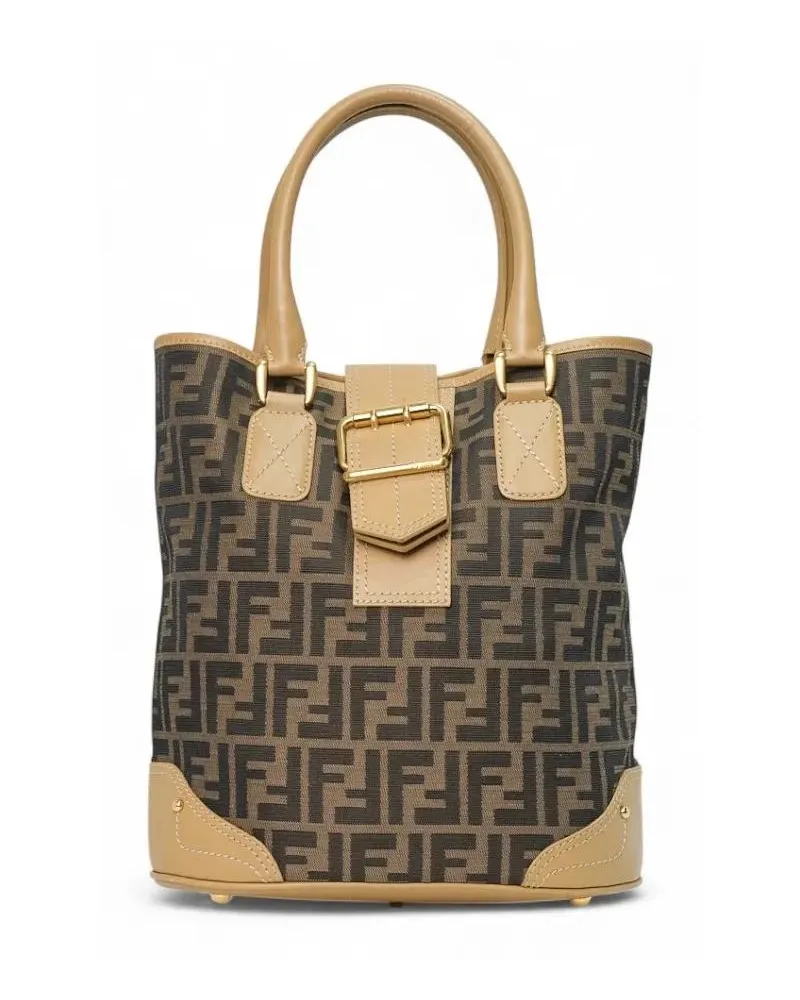 Fendi Convertible bucket bag in velvet with all-over ff logo
