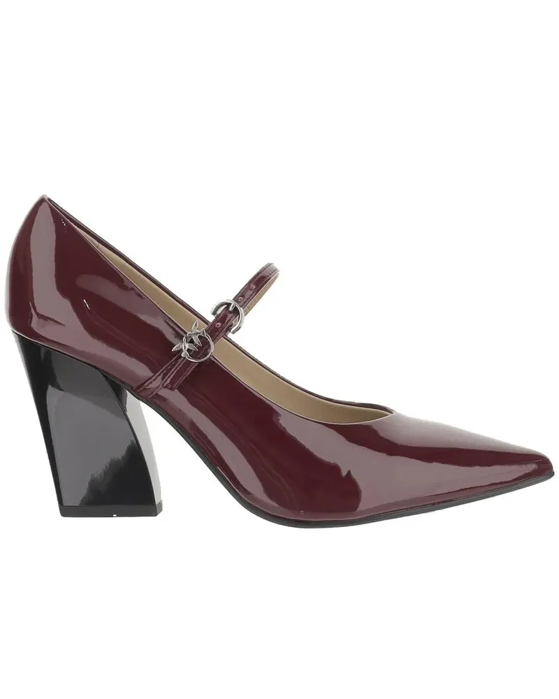Pinko Hohe Schuhe Pointed Toe Shiny Leather Pumps rot Rot