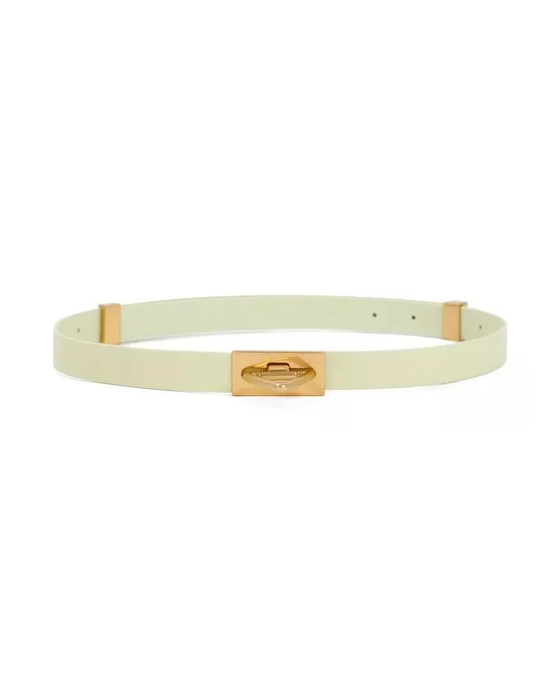 Bottega Veneta Gürtel Lemon Washed Point Lock Leather Belt gelb Gelb