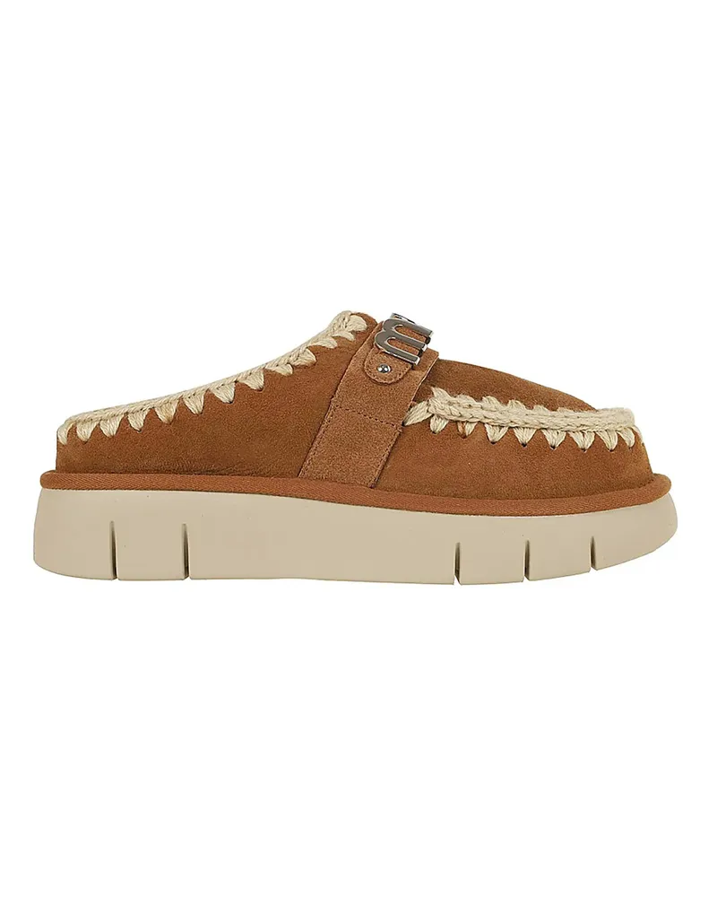 Mou Slipper & Pantoletten Bounce Clog Metal Logo braun Braun