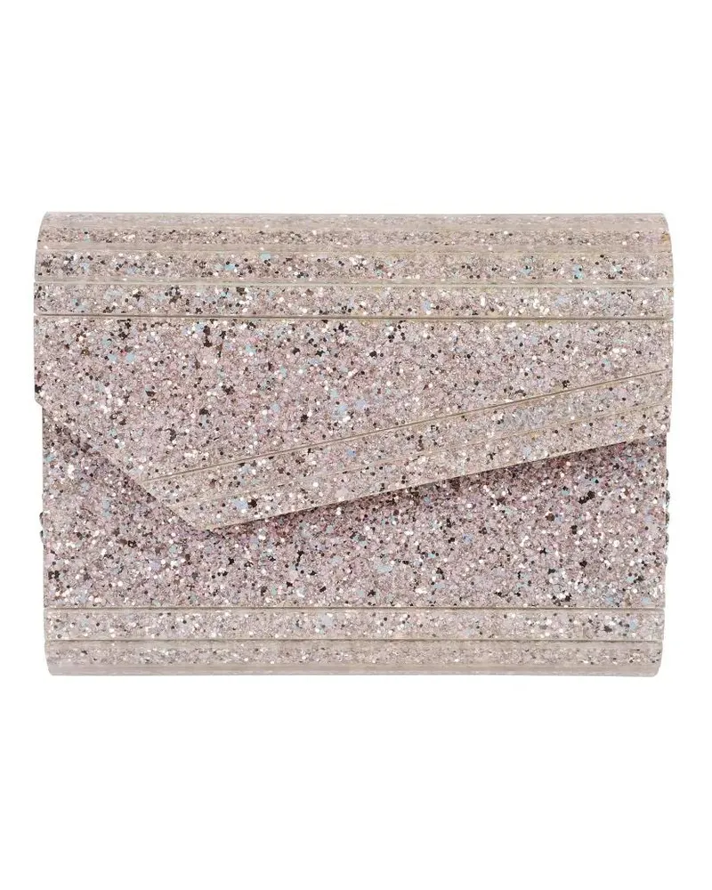Jimmy Choo Clutches Structured Glitter-Finish Pink Clutch pink Rosa