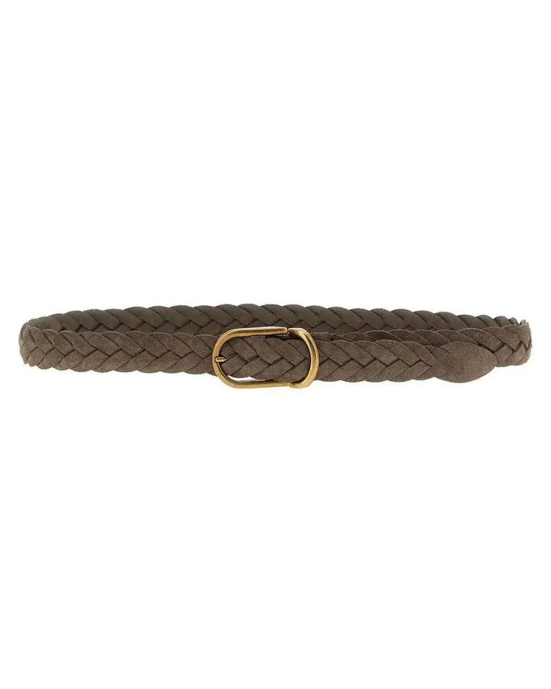 Brunello Cucinelli Gürtel Braided Bull Suede Belt braun Braun