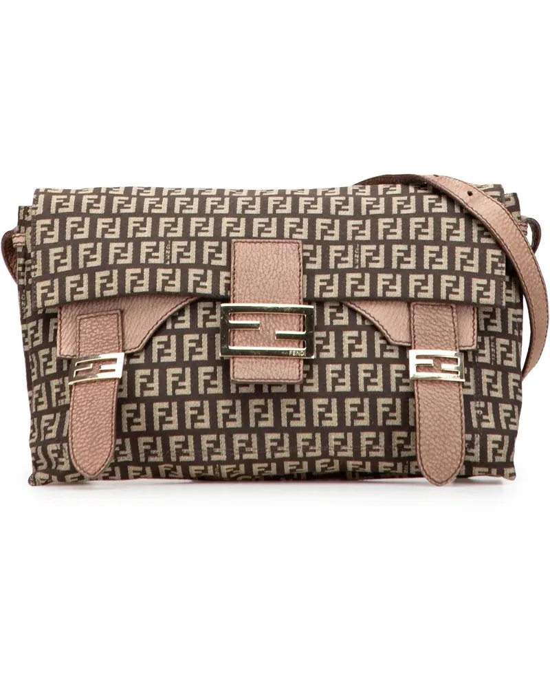 Fendi Hobo Bags Zucchino Canvas Sweety Crossbody braun Braun