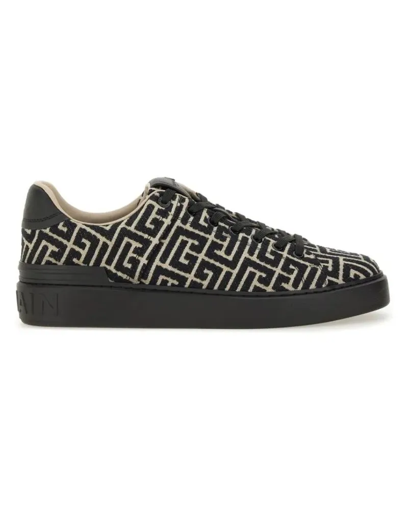 Balmain Low-Top Sneaker Jacquard "B-Court" Sneakers schwarz Schwarz