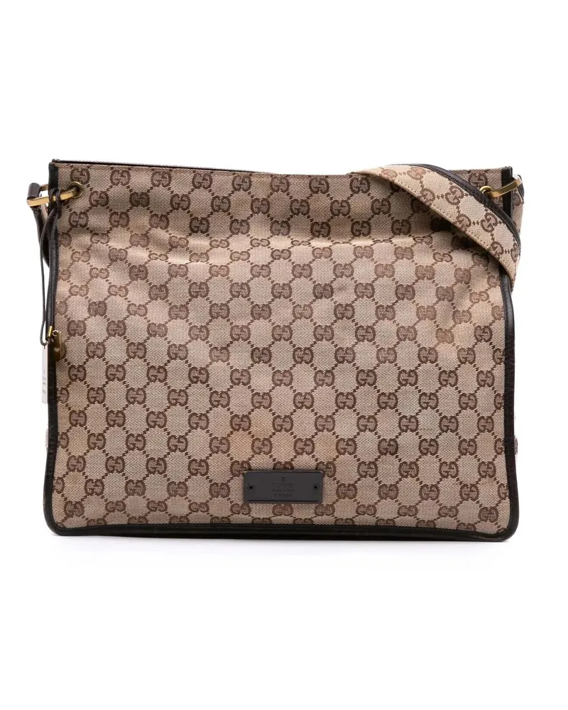 Gucci Hobo Bags GG Canvas Messenger Bag braun Braun