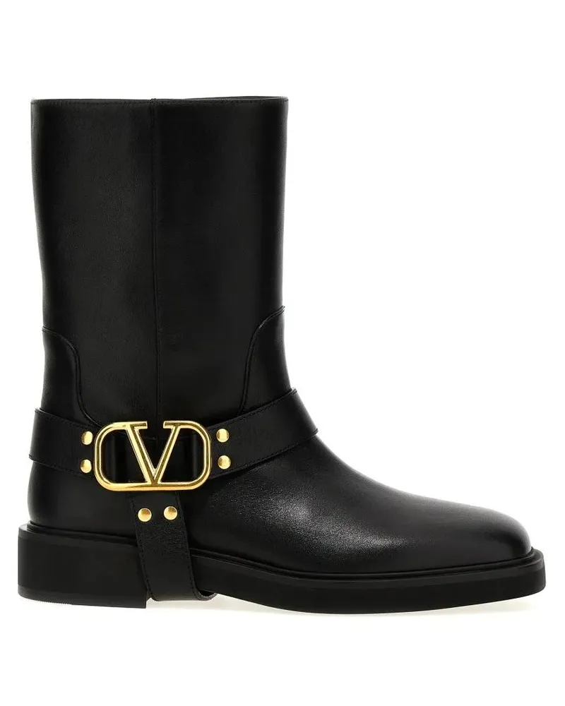 Valentino Garavani Stiefel & Boots V Logo Signature Biker schwarz Schwarz