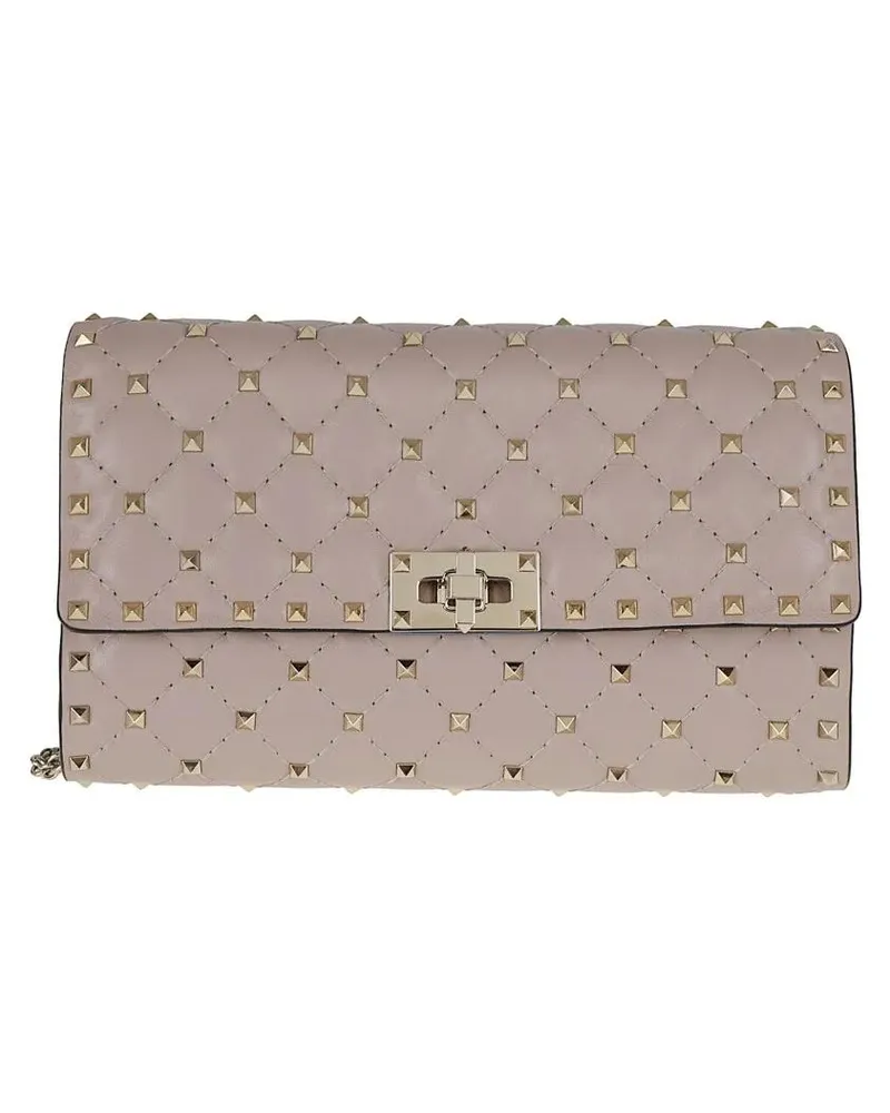 Valentino Garavani Hobo Bags Rockstud Spike Quilted Shoulder Bag beige Beige