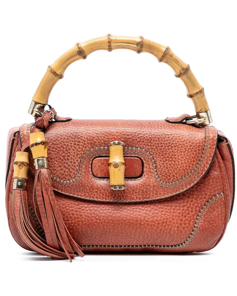 Gucci Hobo Bags Medium Leather New Bamboo Satchel braun Braun