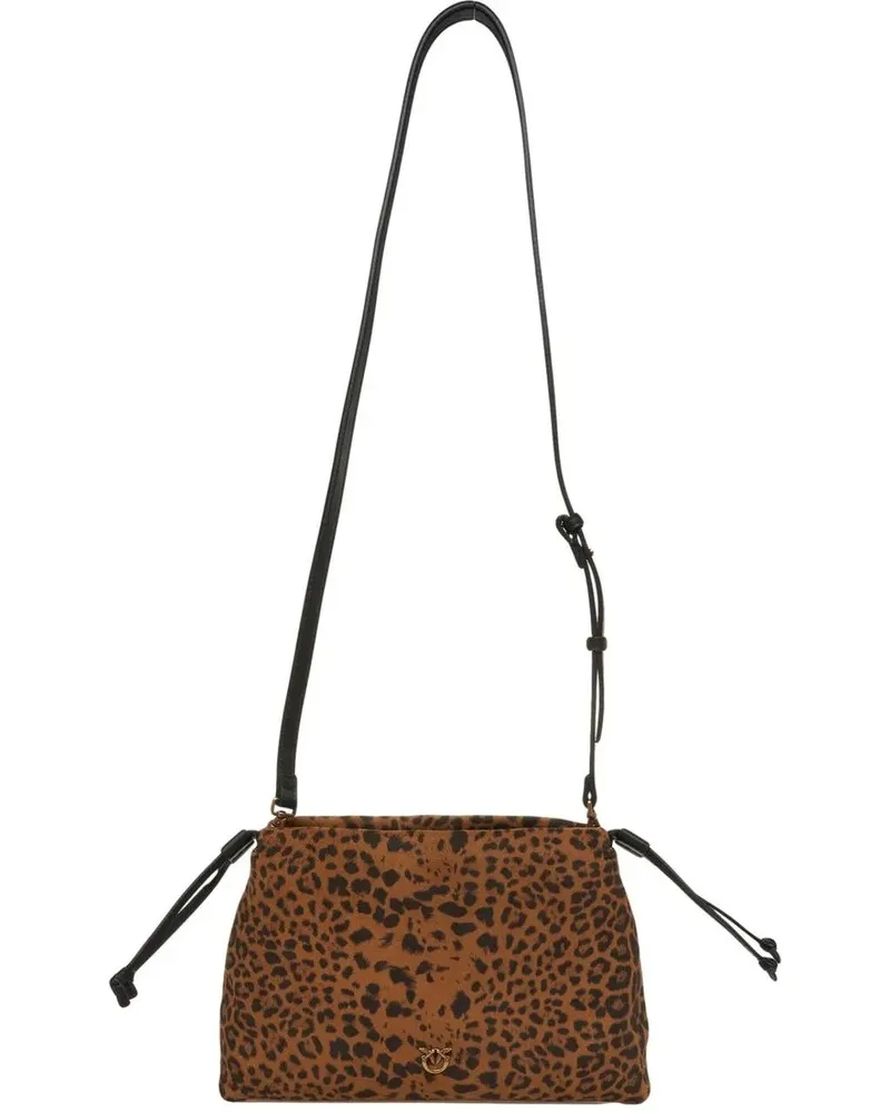 Pinko Clutches Mini clutch with animal print braun Braun