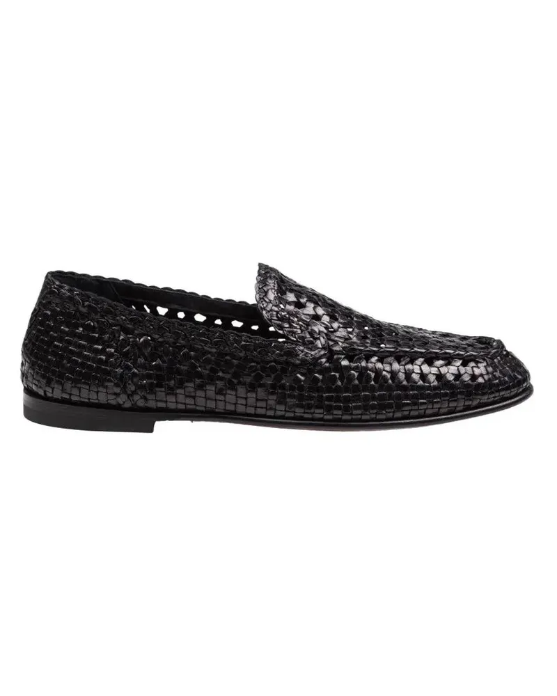 Dolce & Gabbana Loafer Polished Goatskin Slippers schwarz Schwarz