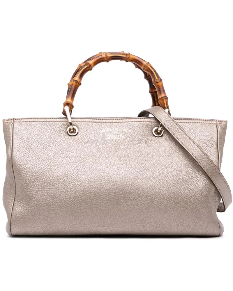 Gucci Hobo Bags Medium Calfskin Bamboo Shopper Satchel goldfarben Gold