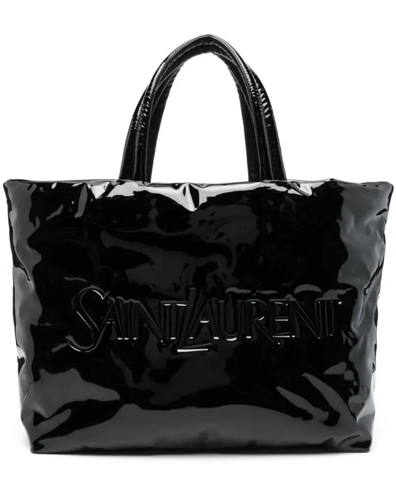Saint Laurent Hobo Bags Glossy Black Shoulder Bag schwarz Schwarz