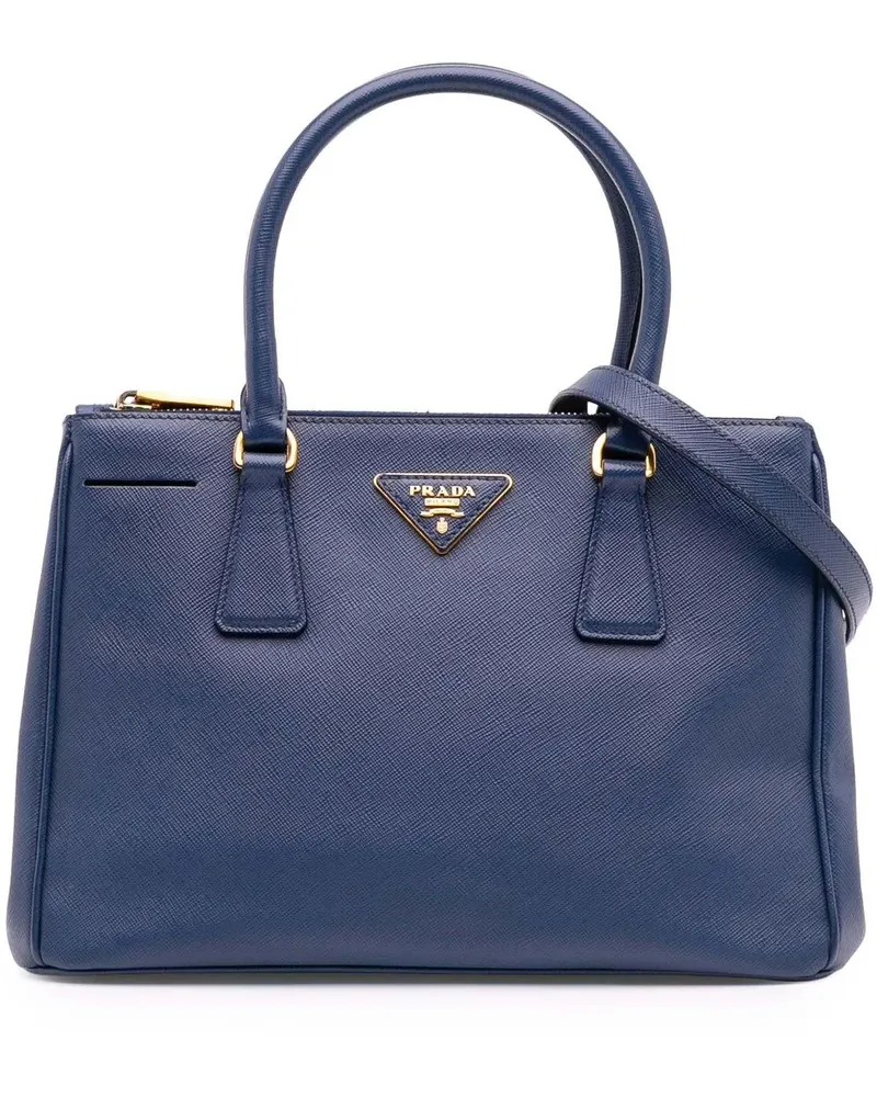 Prada Hobo Bags Small Saffiano Lux Galleria Double Zip Satchel blau Blau