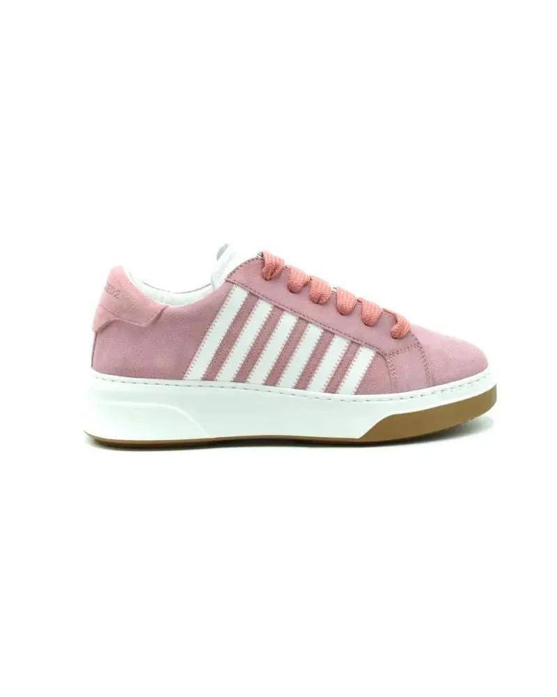 Dsquared2 Low-Top Sneaker Low-Top Pink Leather Sneakers With White Accents weiß Weiß