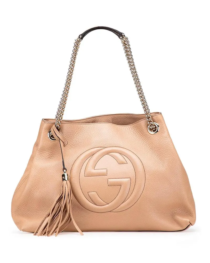 Gucci Shopper Medium Leather Soho Chain Tote braun Braun
