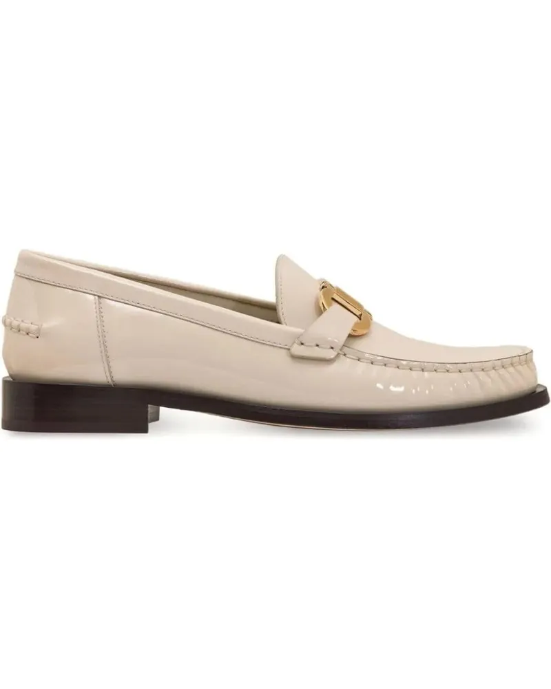 Ferragamo Maryan Leather Loafers weiß Weiß
