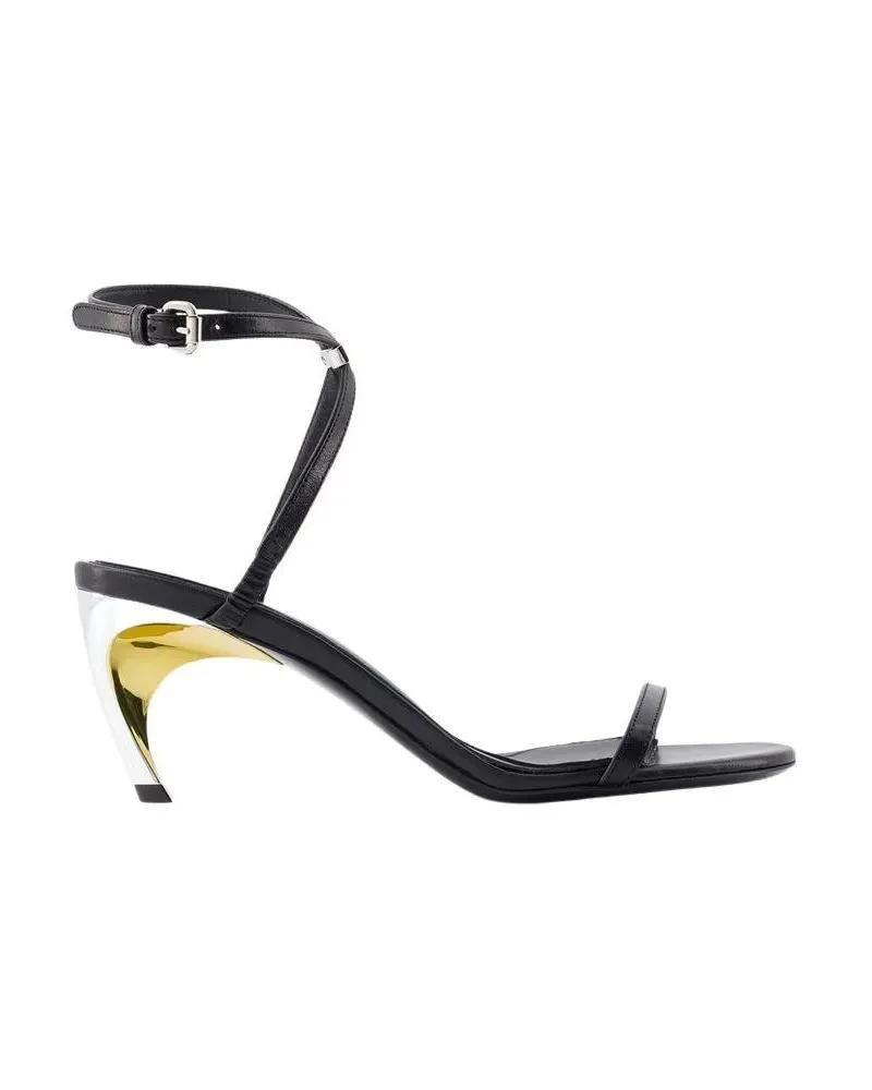 Alexander McQueen Sandalen & Sandaletten Armadillo Sandals - Calfskin - Black Schwarz