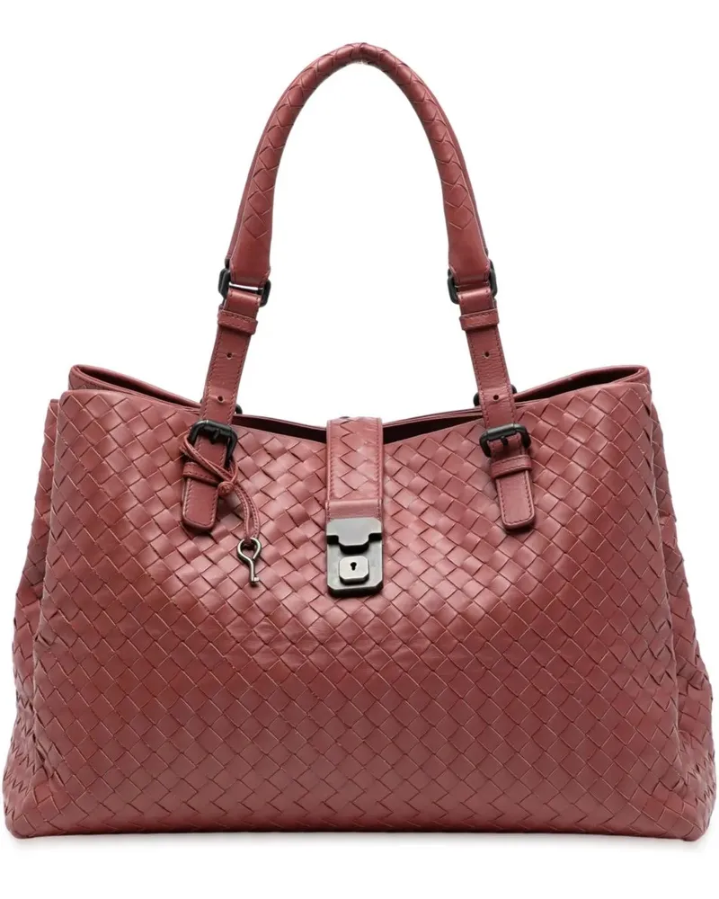 Bottega Veneta Shopper Medium Nappa Intrecciato Roma Tote rot Rot