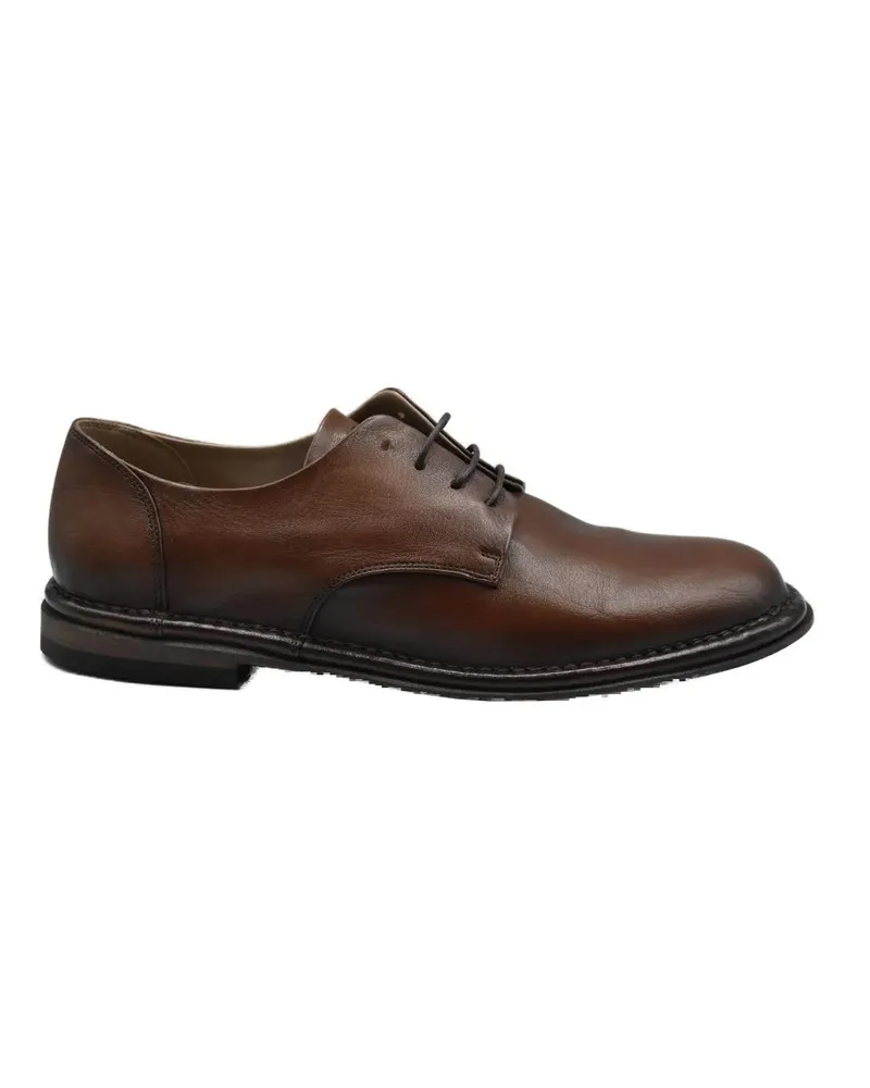 Pantanetti Brown Leather Lace-Up Low-Cut Shoes braun Braun