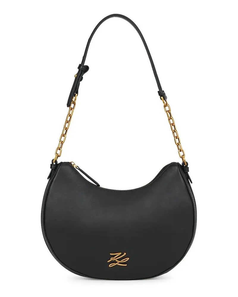 Karl Lagerfeld Hobo Bags K/Autograph Medium Moon Bag schwarz Schwarz