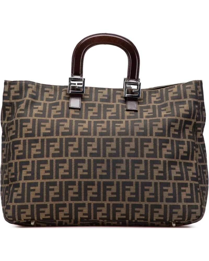 Fendi Shopper Large Zucca Canvas Twins Tote braun Braun