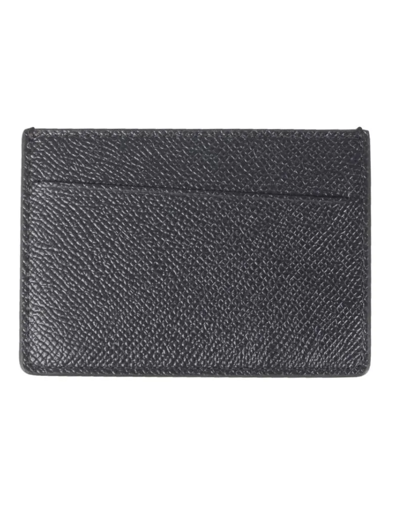 Maison Margiela Portemonnaies Textured Leather Cardholder schwarz Schwarz