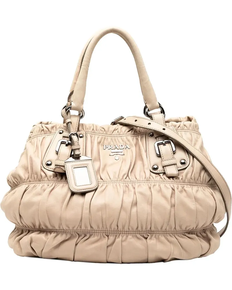 Prada Hobo Bags Nappa Gaufre Satchel braun Braun
