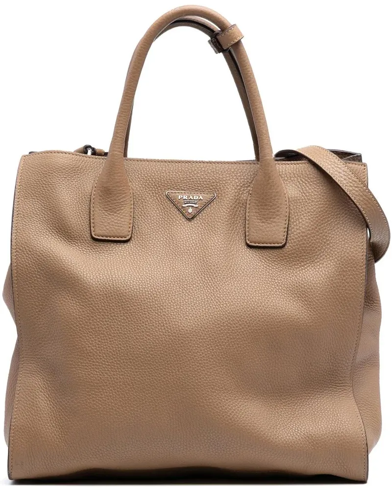 Prada Hobo Bags Vitello Daino Open Convertible Tote braun Braun