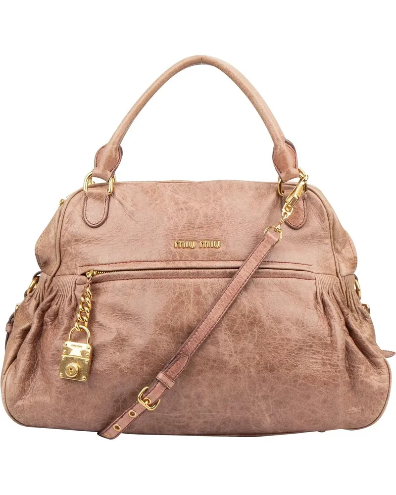 Miu Miu Crossbody Bags  Leather Padlock Handbag rot Rot