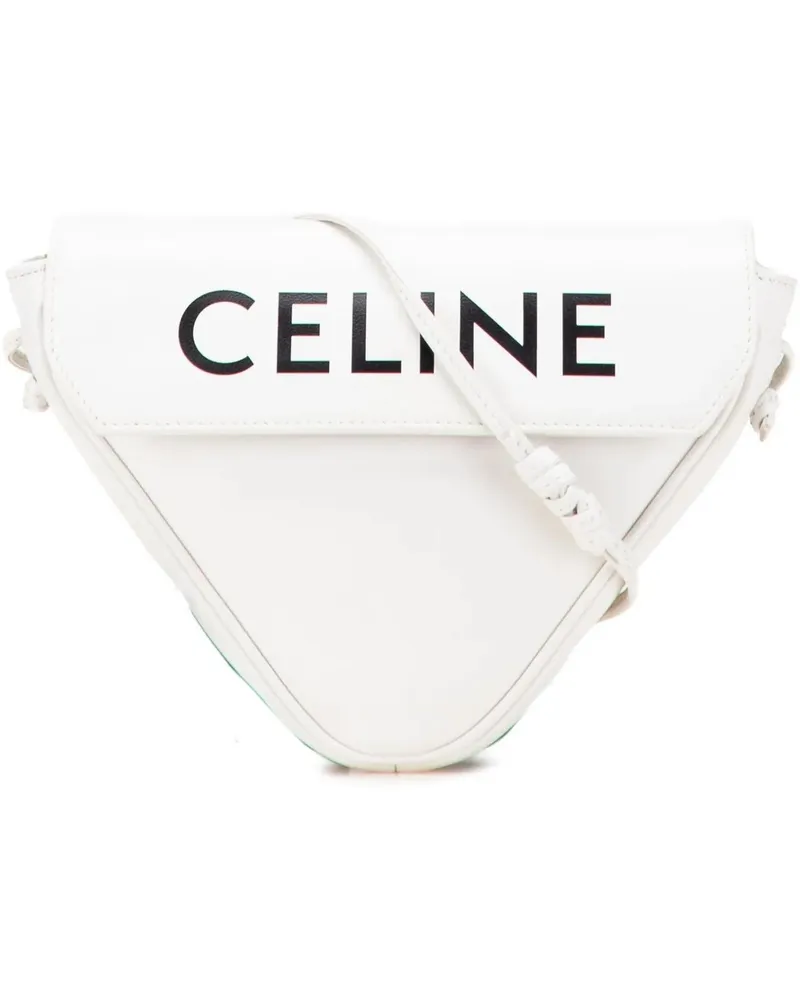 Celine Hobo Bags Smooth Calfskin Logo Triangle Crossbody weiß Weiß