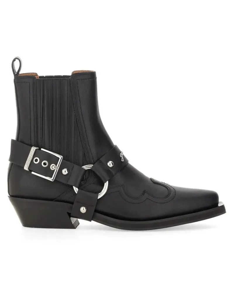 Ganni Stiefel Stivale Chelsea Western Fitted schwarz Schwarz