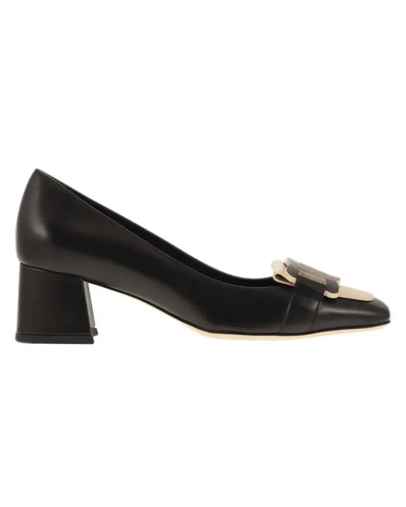 TOD'S Hohe Schuhe Calfskin Pumps With Custom Metal Chain Accent schwarz Schwarz