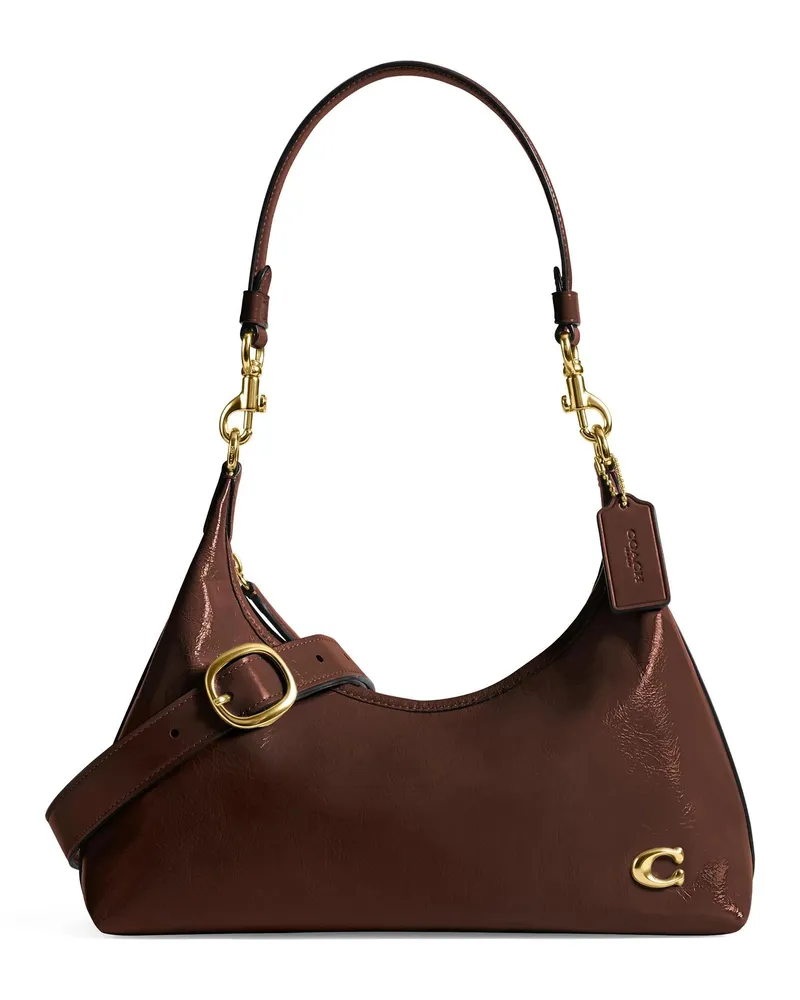 Coach Crossbody Bags Glazed Leather Juliet Shoulder Bag braun Braun