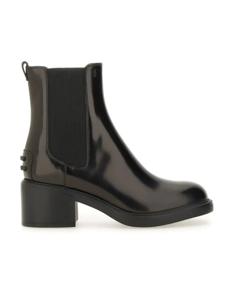 TOD'S Stiefel Ankle Boots With Polished Calfskin Finish schwarz Schwarz